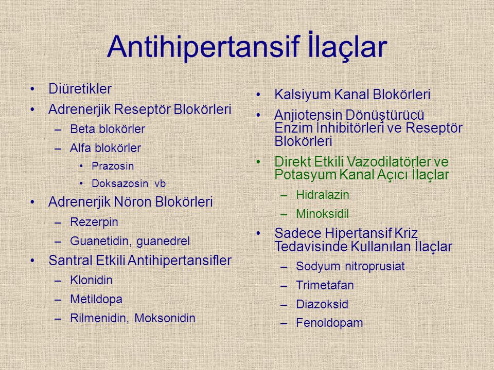 antihipertansif ilaç kombinasyonları